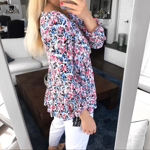 🦋🌸 JANE AND DELANCEY PINK BLACK FLORAL BLOUSE! - Picture 5 of 14